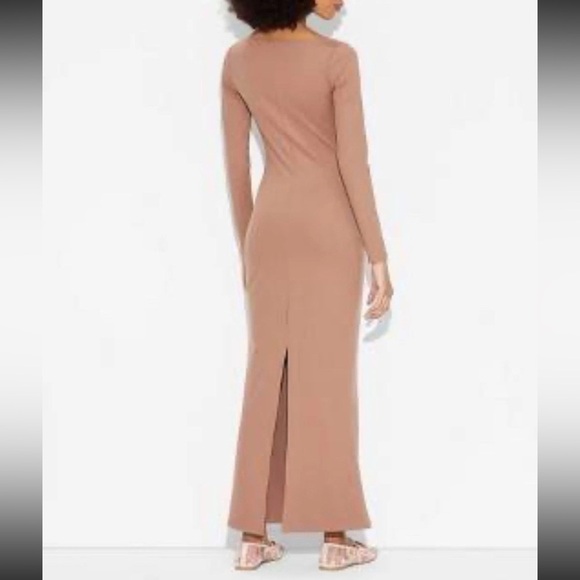 Wild Fable NWT Women’s Long Sleeve ButterBliss Maxi Bodycon Dress Dark Taupe - Picture 2 of 9